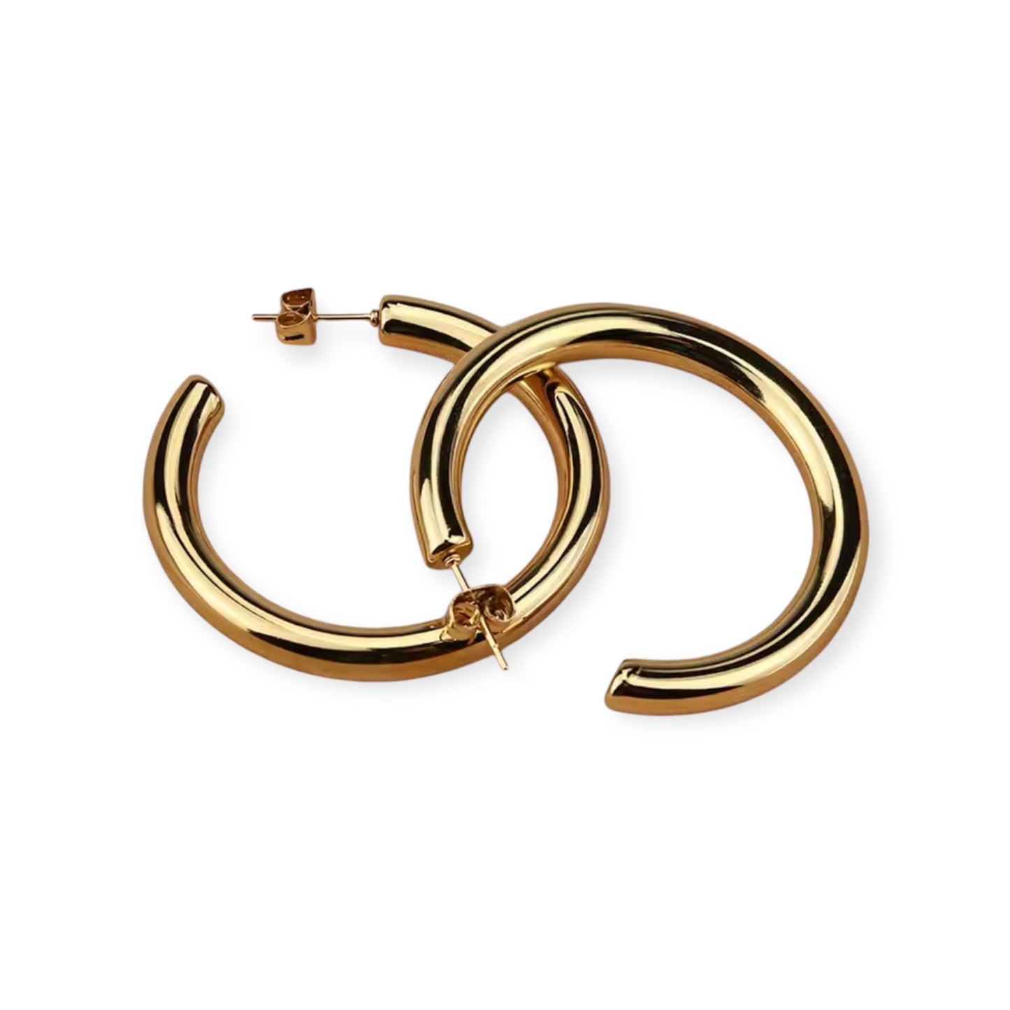 30/40/50Mm Classic Stainless Steel Ear Buckle Big Earrings for Women Trendy Gold Color Large Hoop Earring Jewelry Accessories